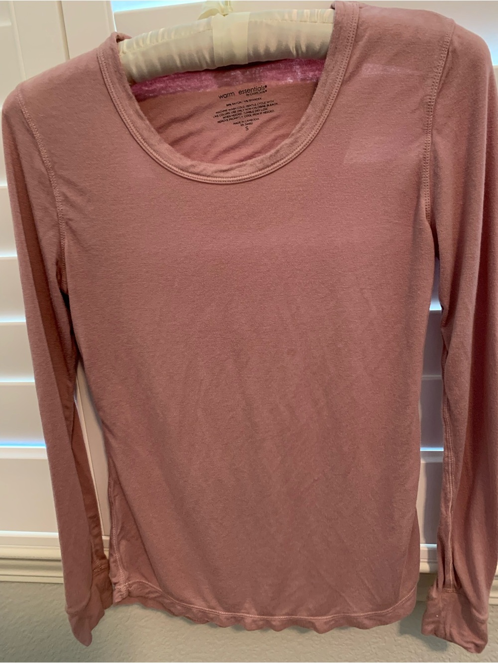 CuddlDuds Warm Essentials Women's Long Sleeve Top - Dusty Rose Size Small